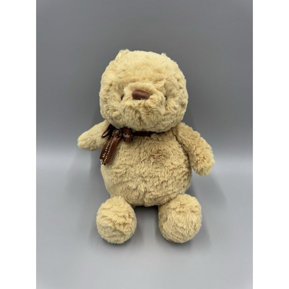 Disney Baby Plush Classic Winnie The Pooh 11" Teddy Bear 2017 Brown Soft Eyes